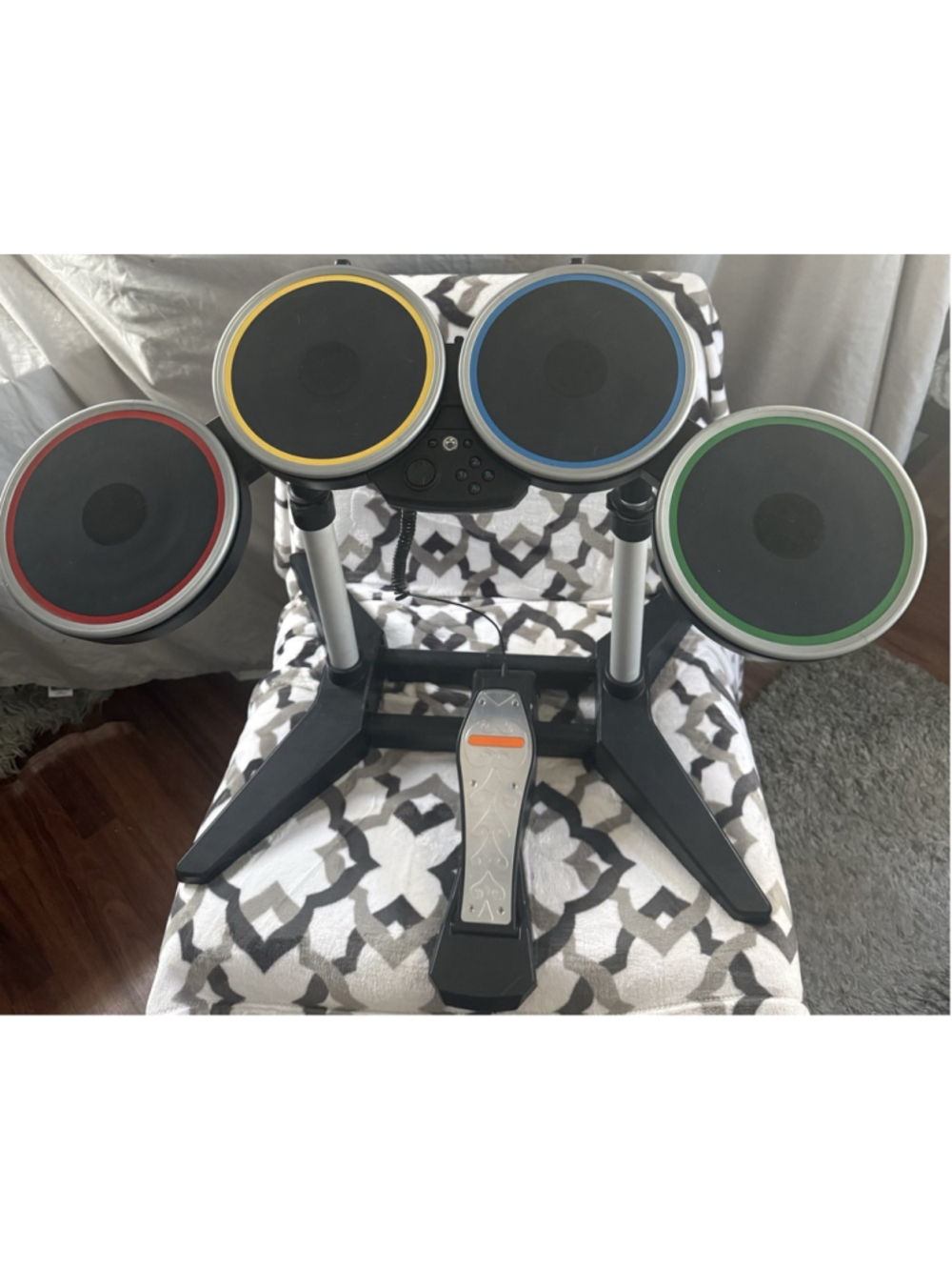 Wii Rock Band 2 Wireless Drum Set Harmonix NWDMS2 Pedal W/ CD No Dongle Tested